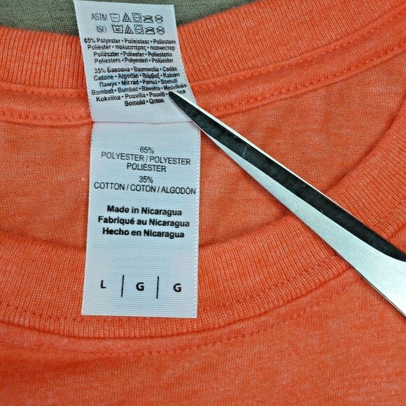 Gildan Softstyle Large Kids Peach T-Shirt | 65% Poly 35% Cotton Ring Spun - Picture 9 of 9